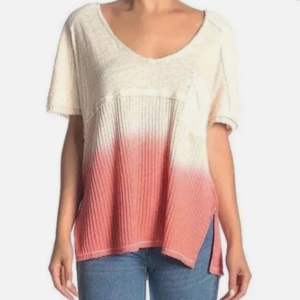 Free People We The Free Sundial Ombre Oversized Top Coral